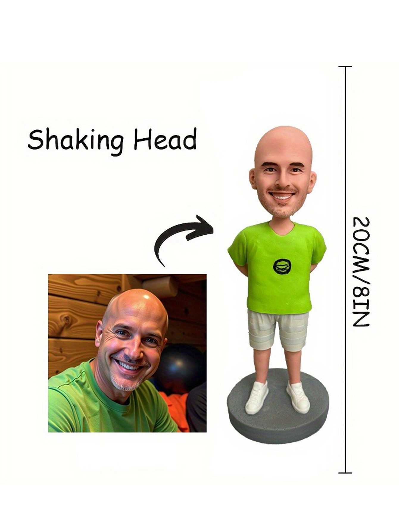 Handcrafted Custom 3D Clay Bobblehead Dolls - Stylized Cartoon Characters Based on Photos